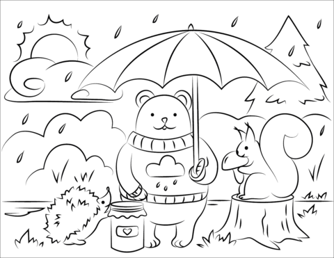 Fall animals coloring page free printable coloring pages