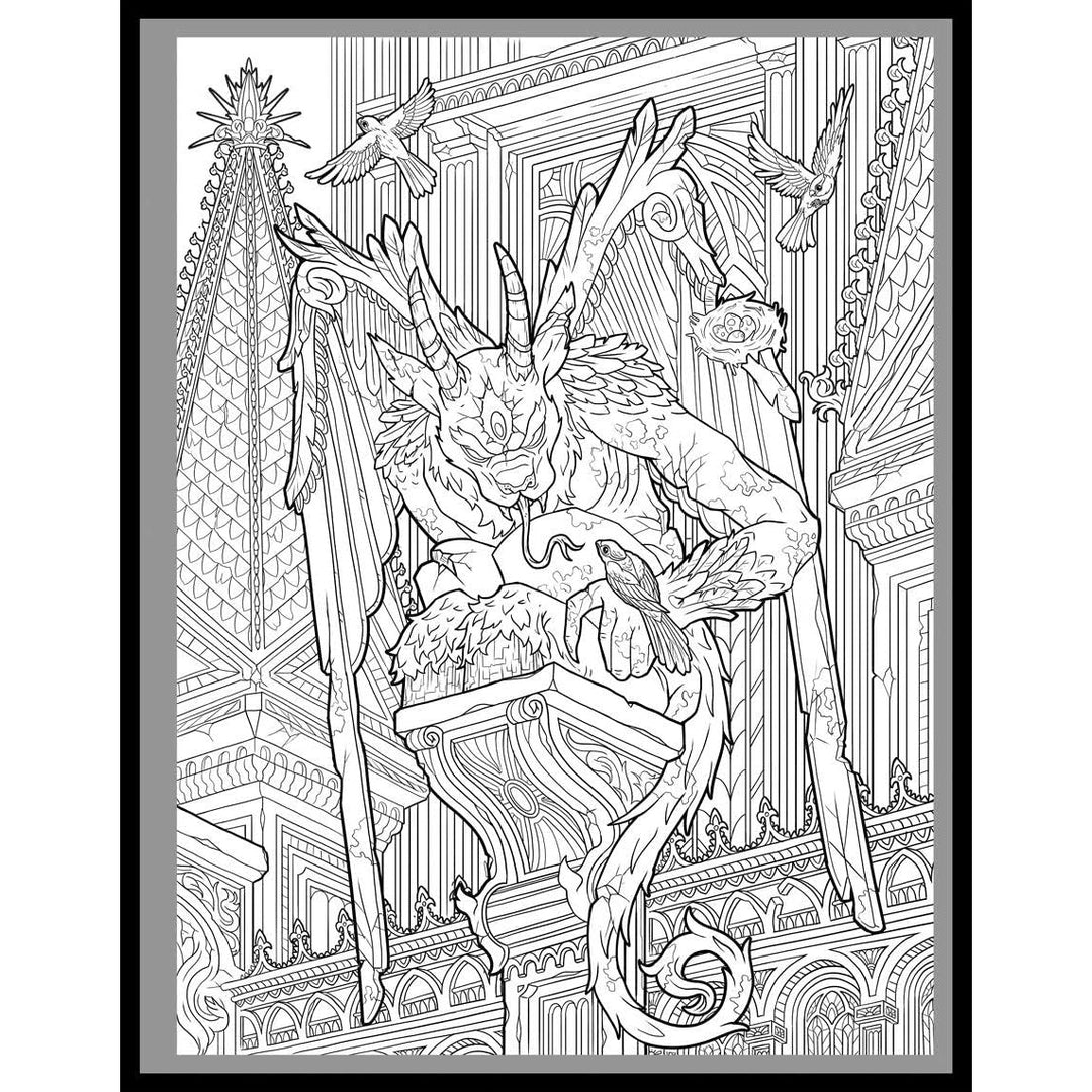 Dark art gothica a horror coloring book by francois gautier â