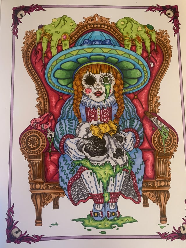 First time using copic markers page from dark art coloring book rhalloween