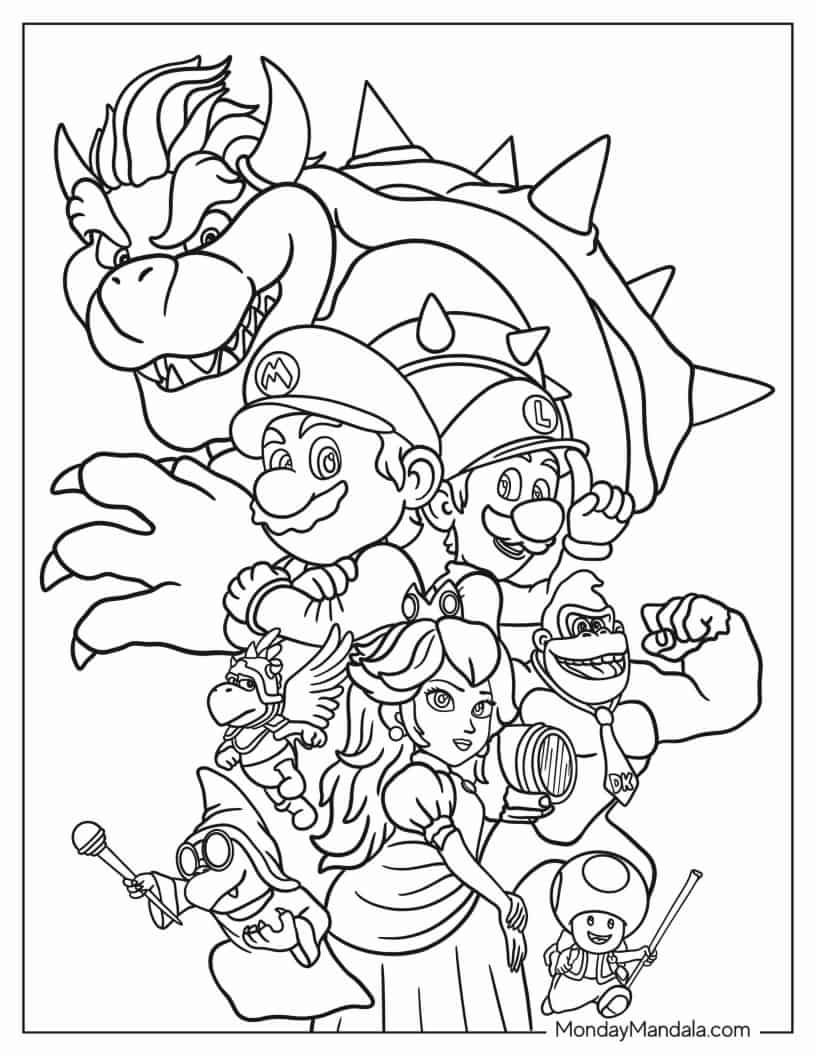 Bowser coloring pages free pdf printables mario coloring pages super mario coloring pages coloring pages