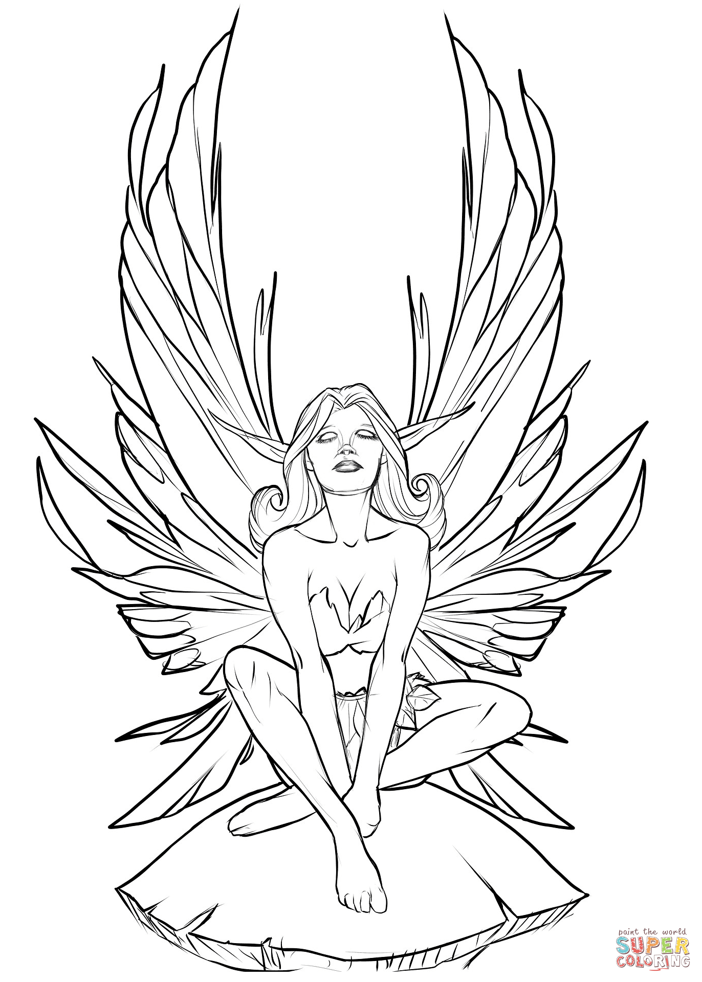 Fairy coloring page free printable coloring pages