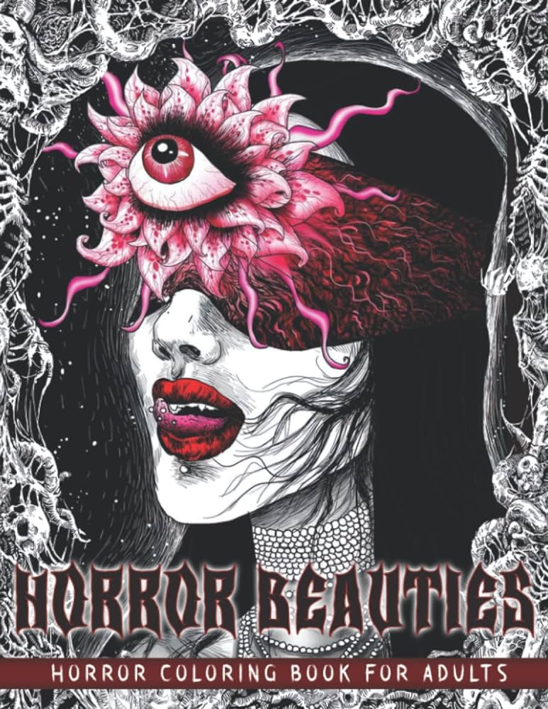 Horror dark beauties loring book a high quality horror loring pages for adults featuring spine chilling creepy and beautiful ladies of darkness for stress relief and relaxation jones kailey