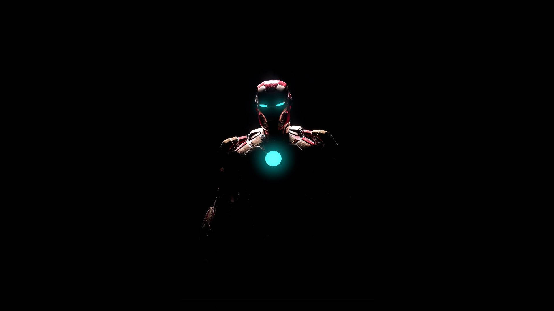 Download iron man logo in the dark wallpaper