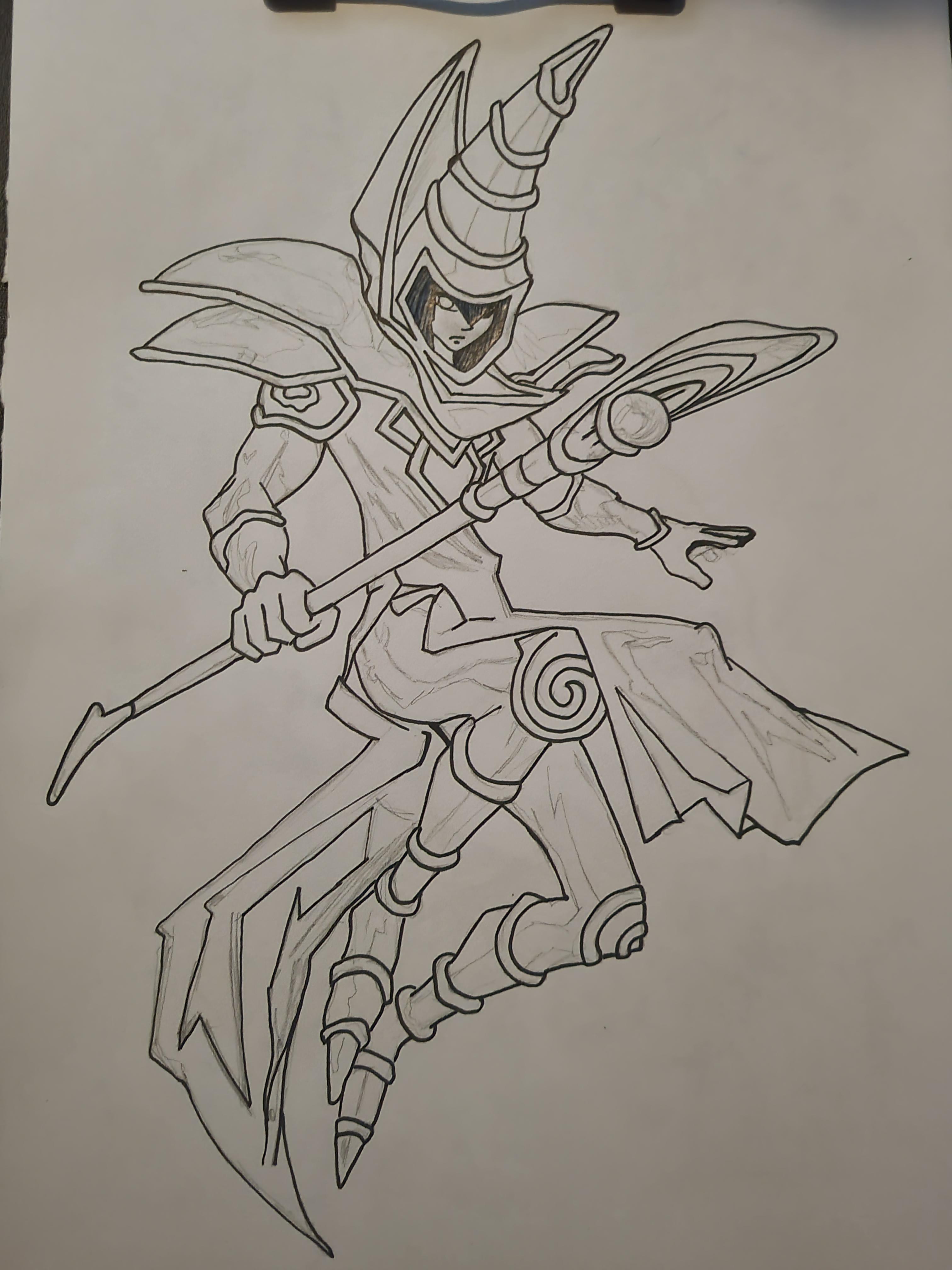 Inspired by dark magician coloring page color work in progress by me ryugioh