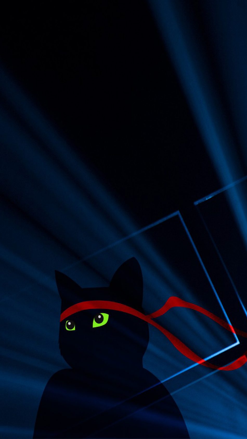 Windows ninja cat dark k ultra hd mobile wallpaper