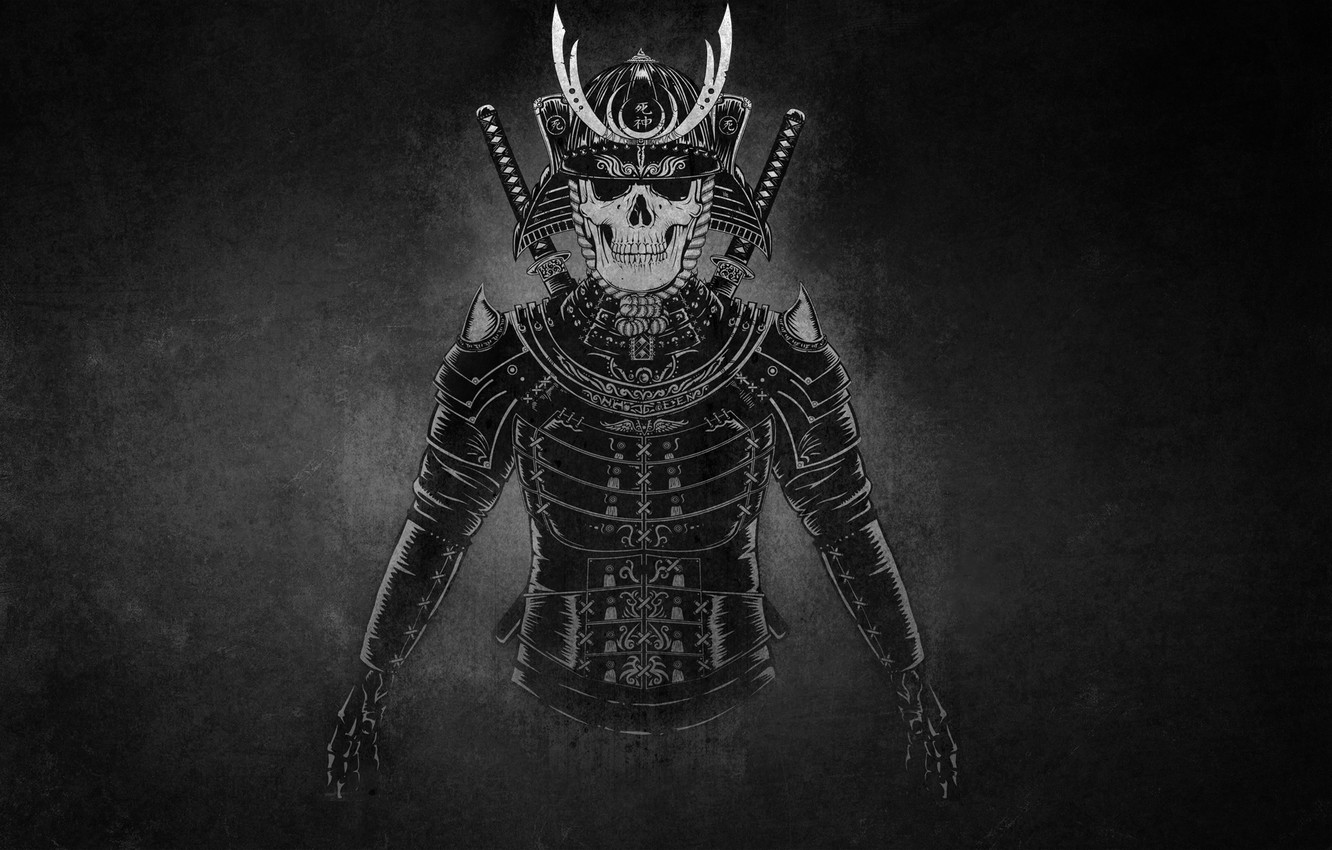 Wallpaper the dark background warrior samurai skeleton helmet swords images for desktop section ñððñðññððºð