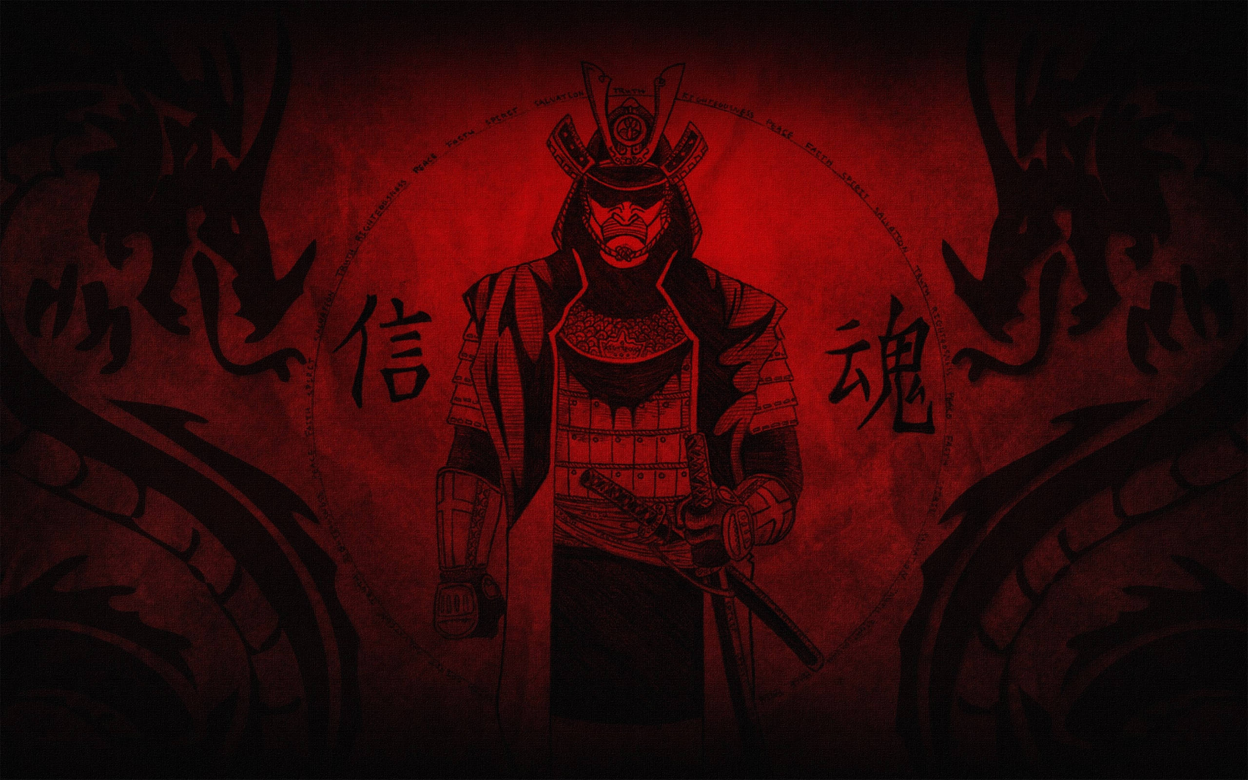 Download black and red samurai wallpaper