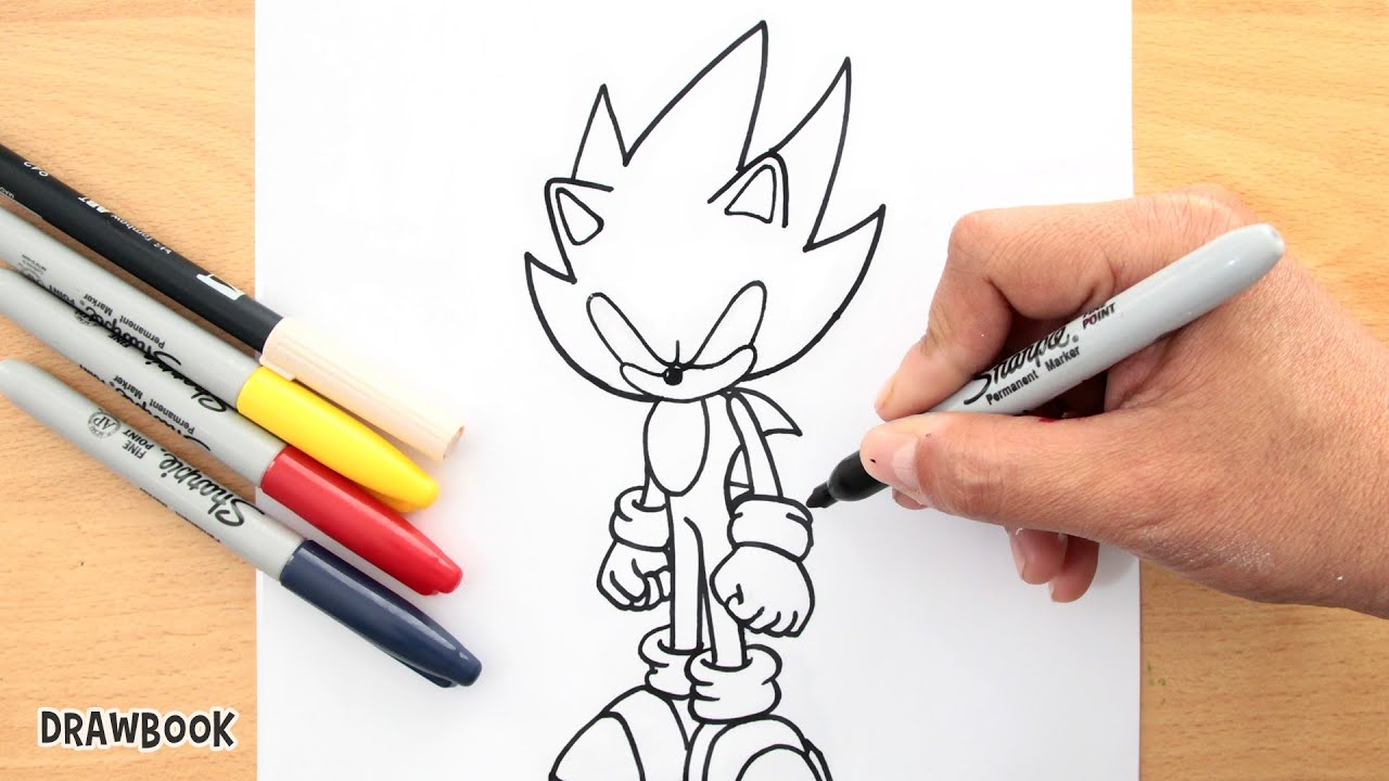 How to draw dark super sonic