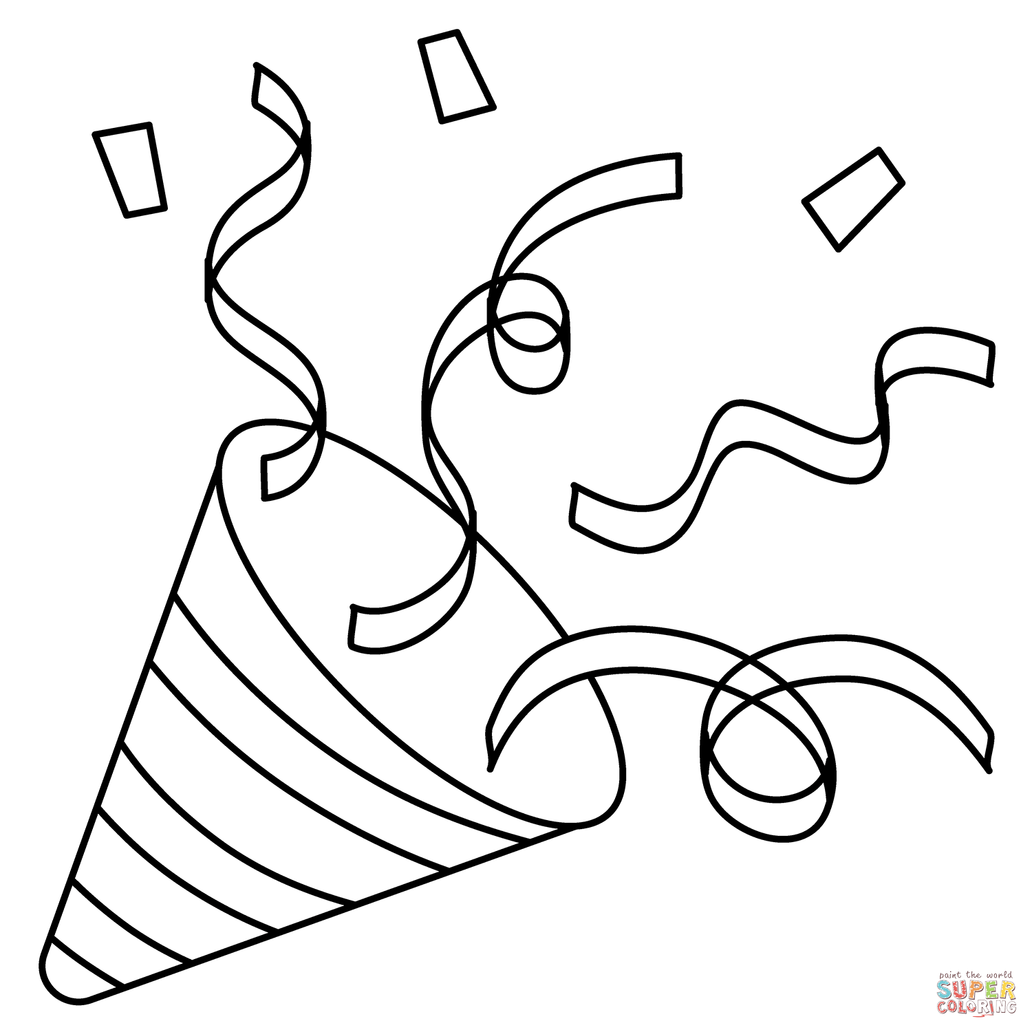 Party popper emoji coloring page free printable coloring pages