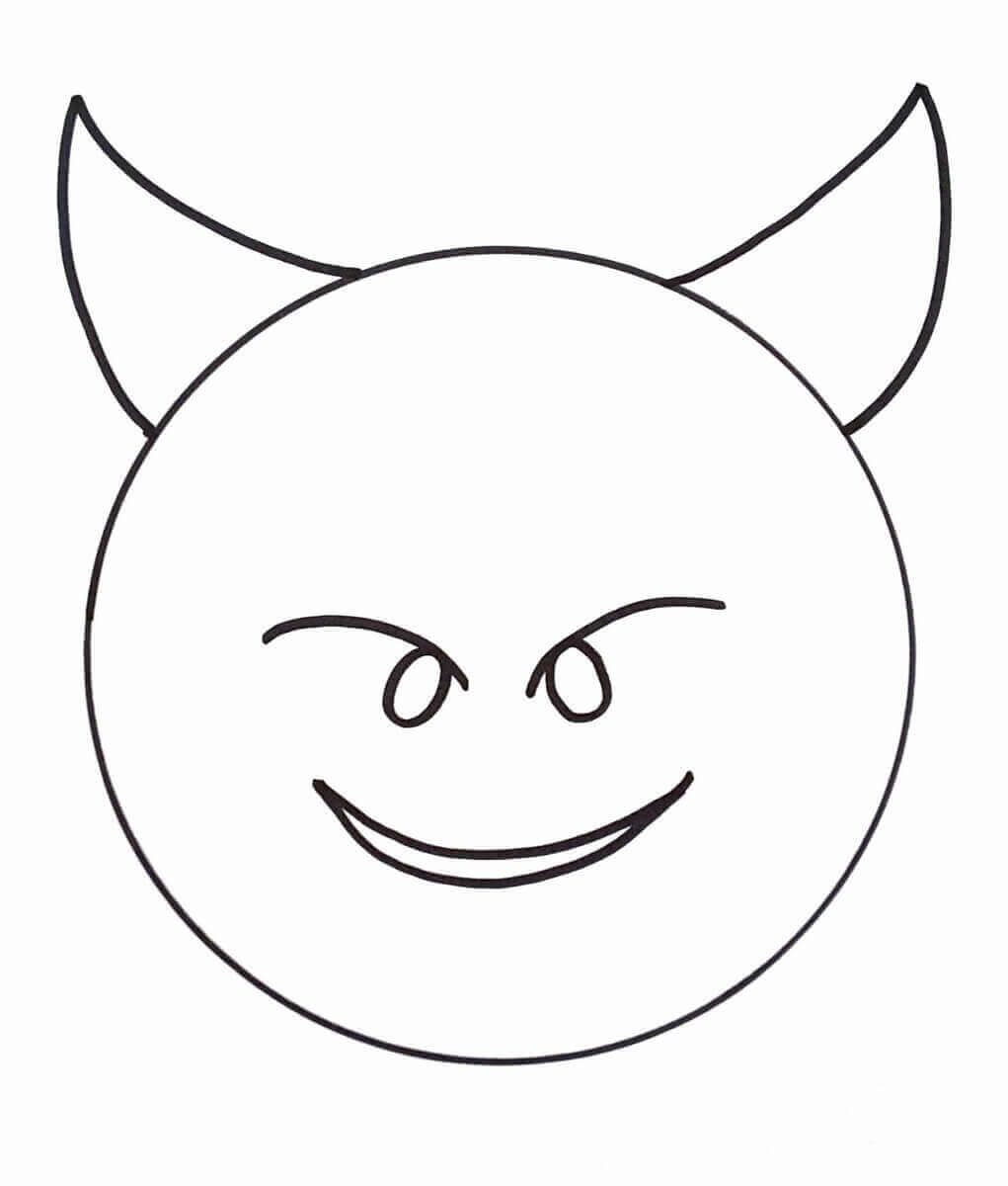 Devil emoji coloring picture free printable emoji coloring pages abstract coloring pages cartoon coloring pages