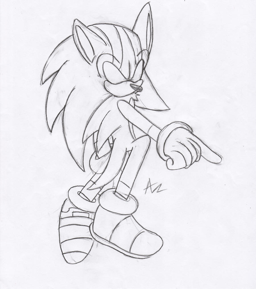 Darkspine sonic sketch by azuredreamrealm on