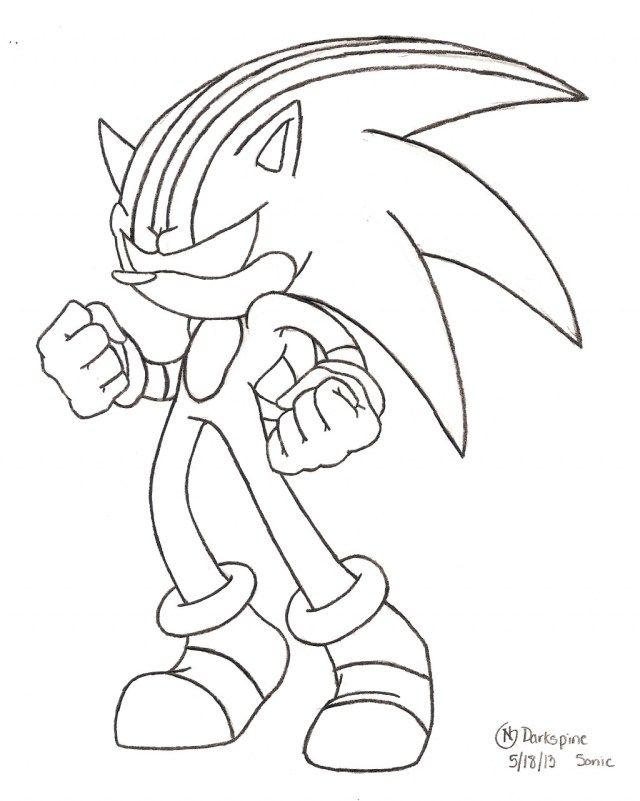 Inspiration image of sonic coloring page