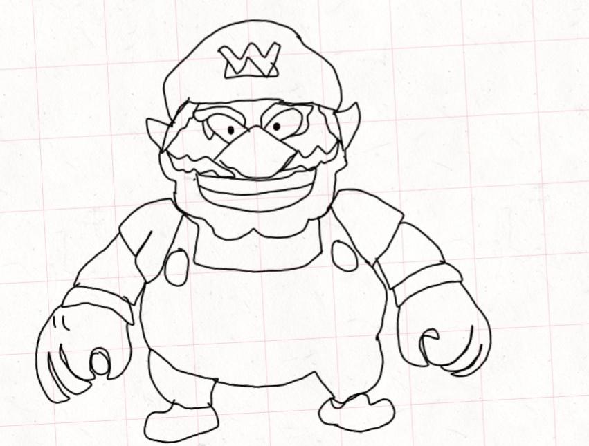 Small sketch i did of wario rwario