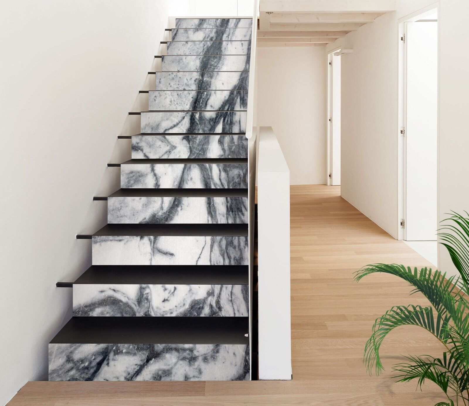 D dark grey art stair risers decoration photo mural decal wallpaper rom