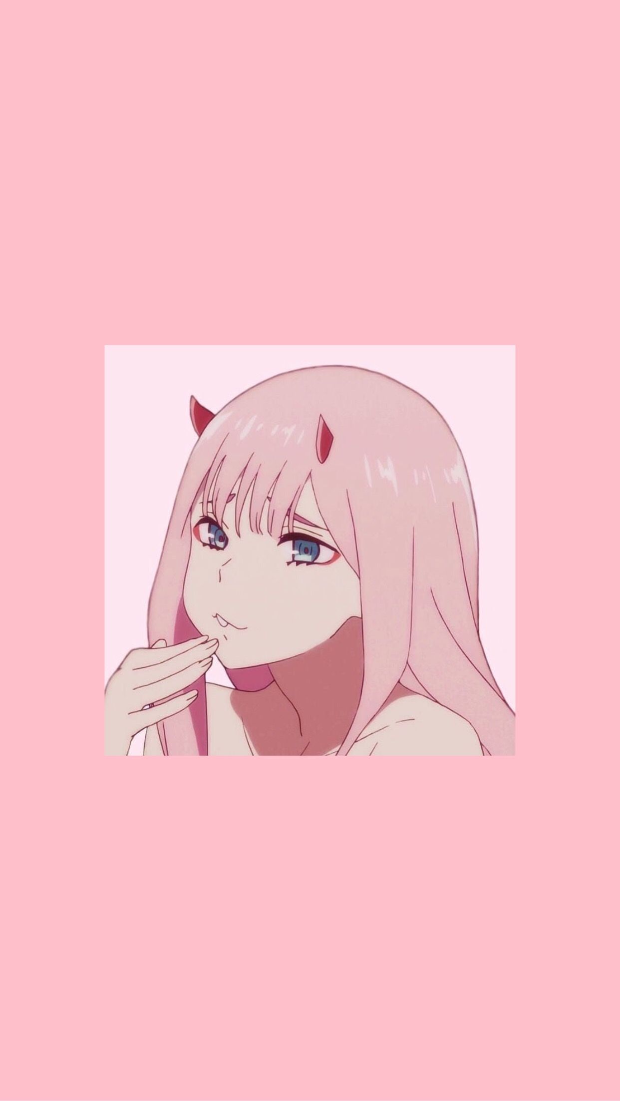 Zero two darling in the franxx aesthetic lockscreen wallpaper pastel pink wallpaper anime anime wallpaper iphone cute anime wallpaper