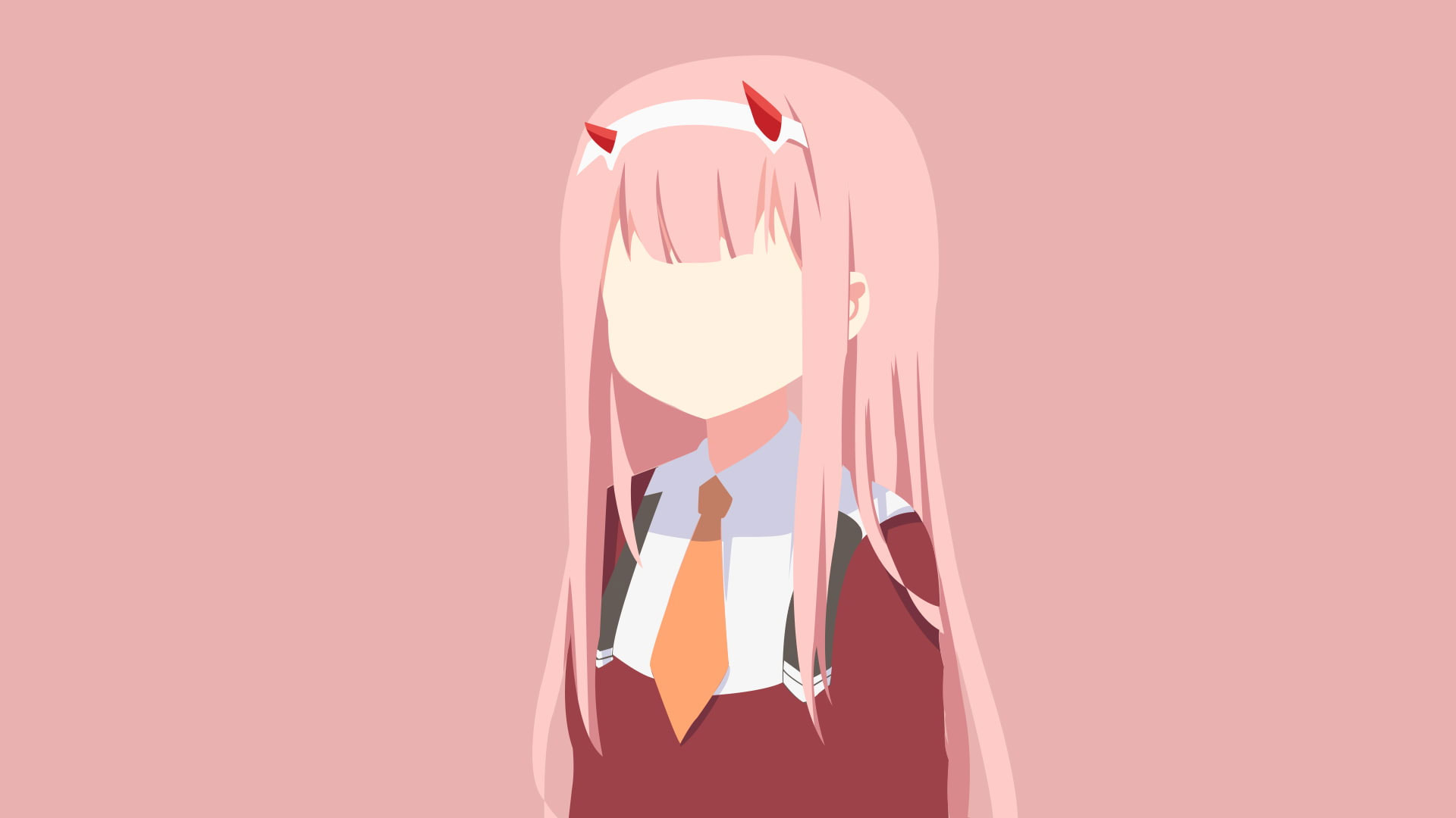 Wallpaper minimalism zero two darling in the franxx