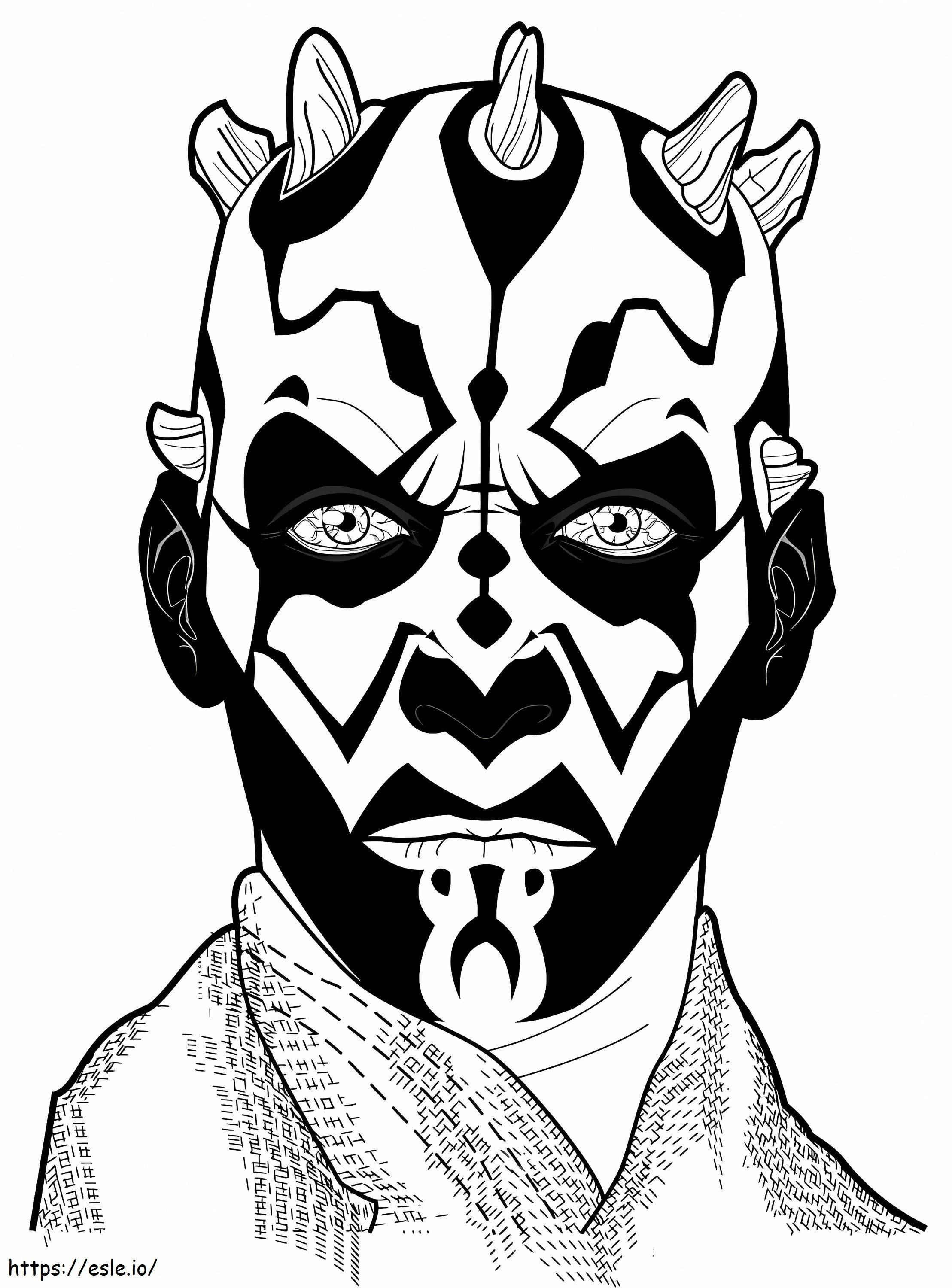 Darth maul star wars coloring page