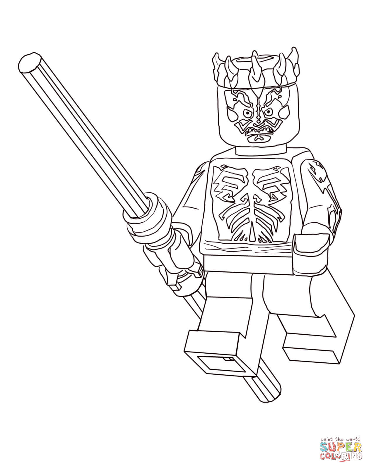 Lego star wars darth maul coloring page free printable coloring pages