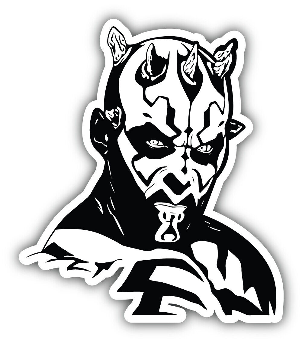 Star wars rtoon darth maul head sticker bumper del