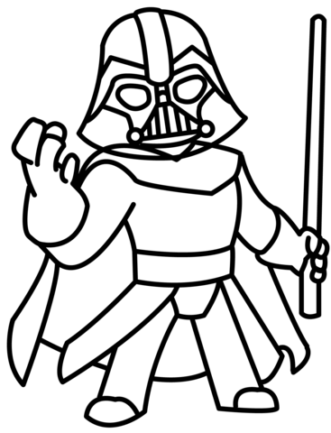 Chibi vader coloring page free printable coloring pages