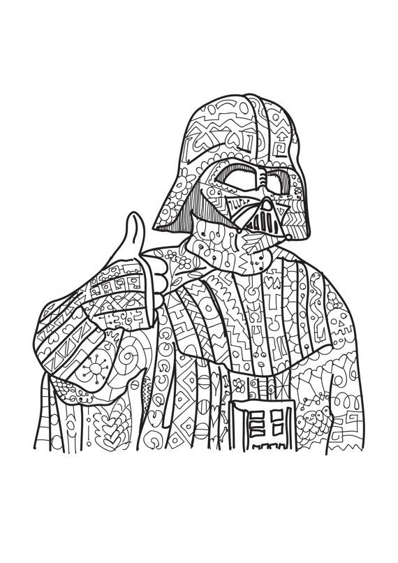 Zentangle darth vader star wars coloring page coloring pages adult coloring zentangle kleurboek lego kleurplaten boek bladzijden kleuren