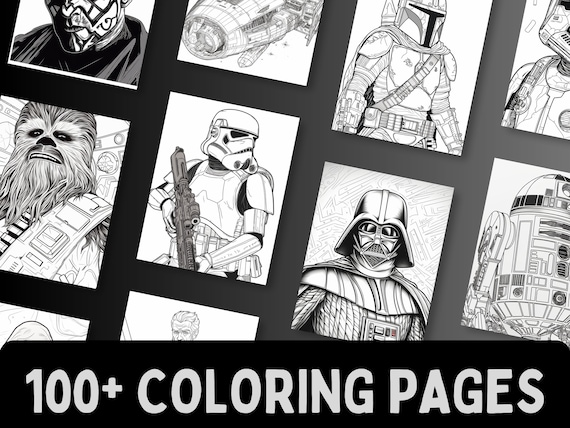 Star wars coloring pages star wars coloring book darth vader printable pdf pages kids coloring pages instant download