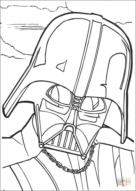 Darth vader face coloring page free printable coloring pages