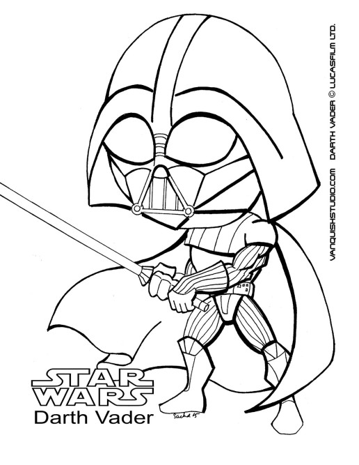 Darth vader coloring page vanquish studio