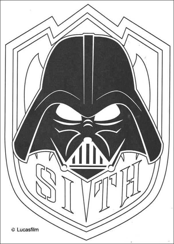 Mask of darth vader coloring pages