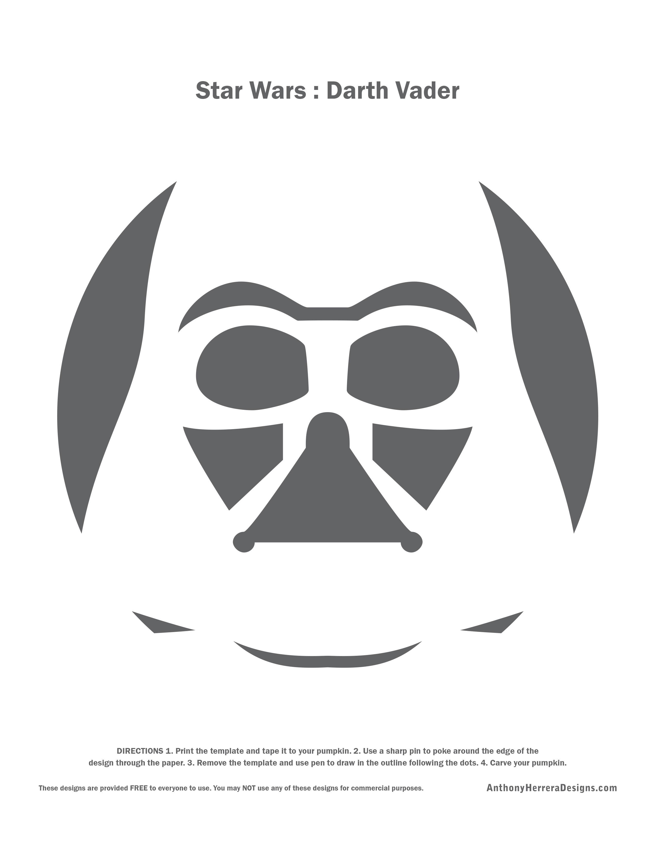 Star wars darth vader free pumpkin stencil