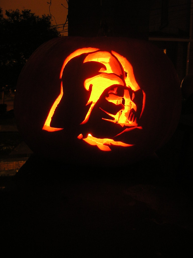 Darth vader pumpkin stencil from jammin pumpkins scary nâ