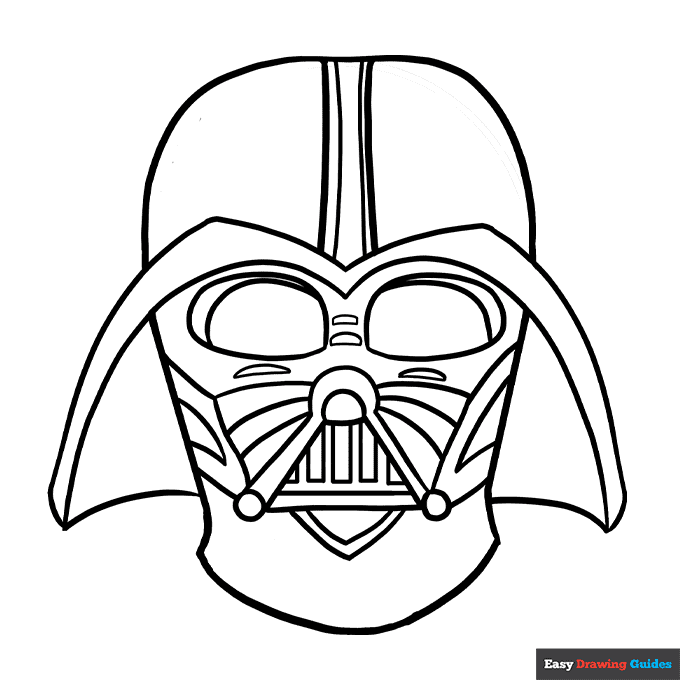 Darth vader coloring page easy drawing guides