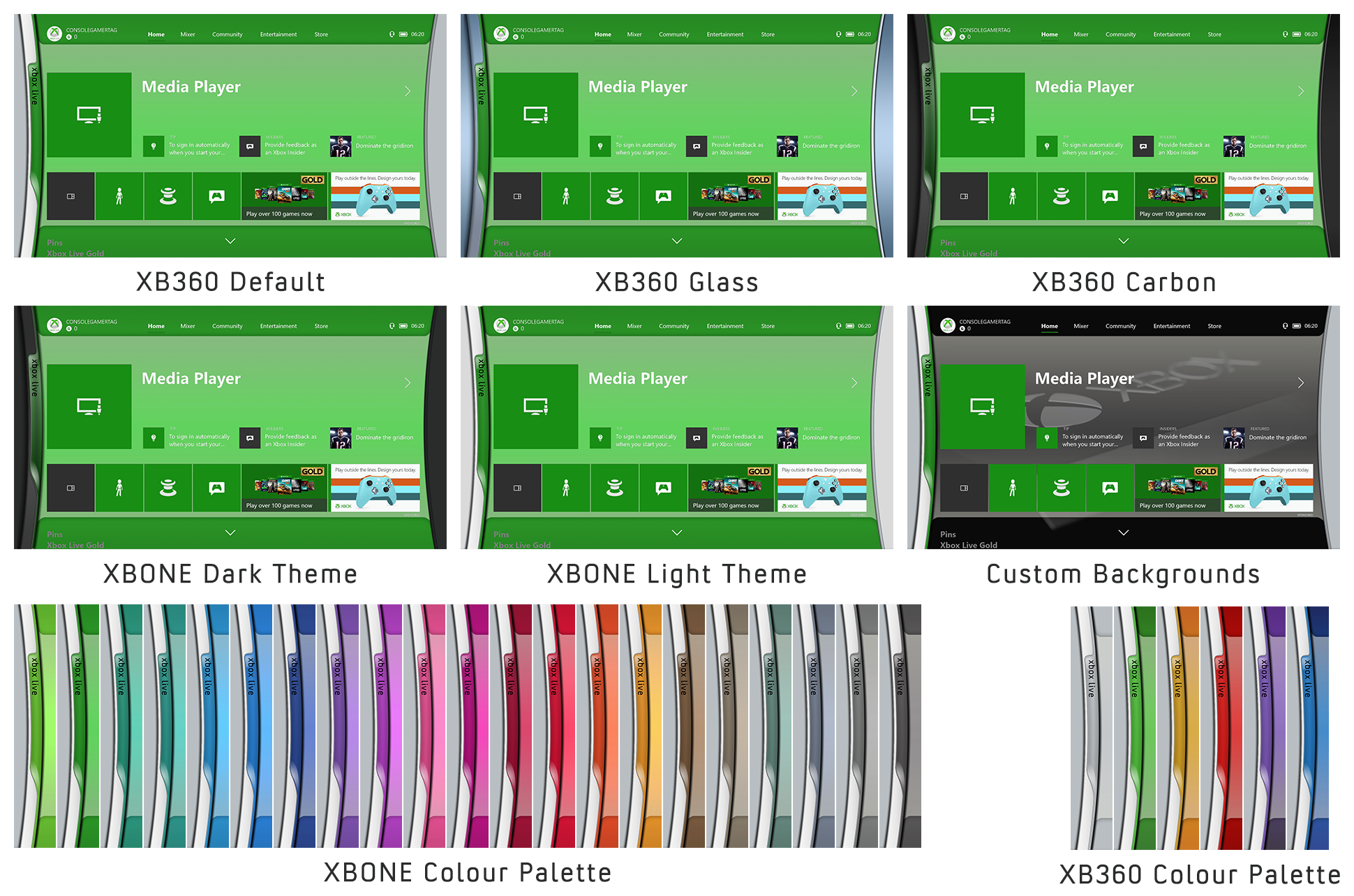 Xbox one blades psd theming template rxboxthemes