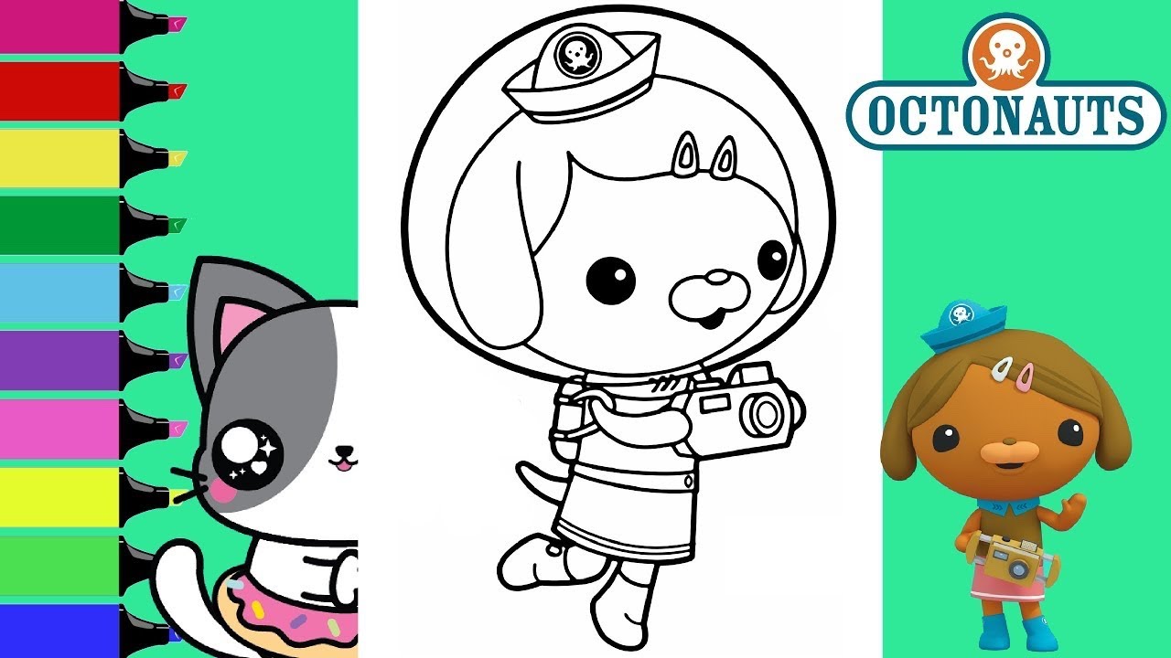 Coloring the octonauts dashi the dog tunip the vegimal coloring book pages sprinkled donuts jr