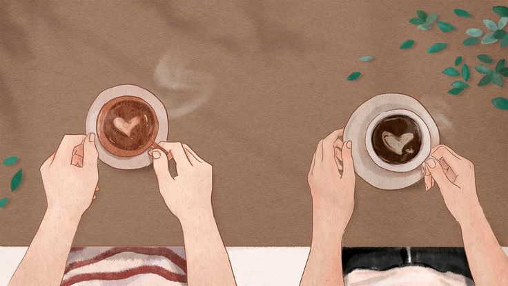 Perfect coffee date valentines aesthetic illustration background premium image by rawpixel adjimâ illustration colorful backgrounds coffee illustration