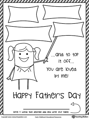 Free fathers day card from daughter four words that describes dad