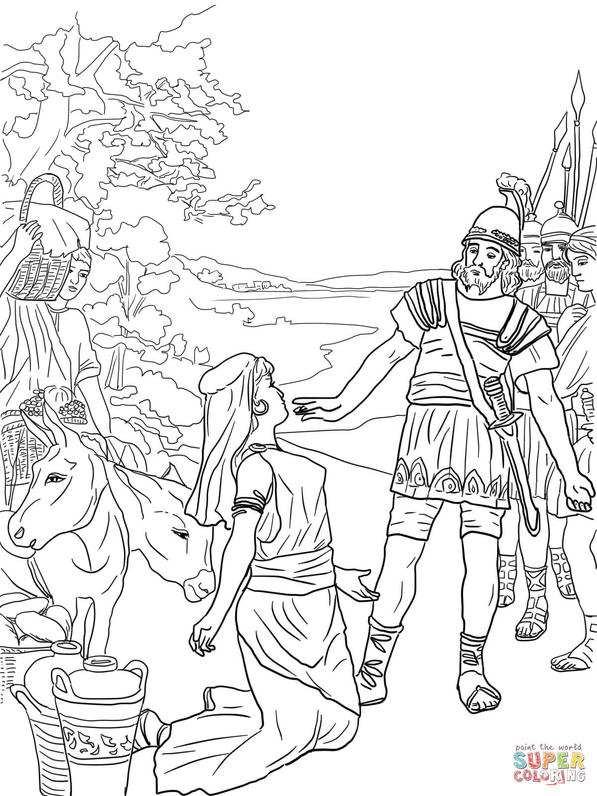David and abigail coloring page free printable coloring pages