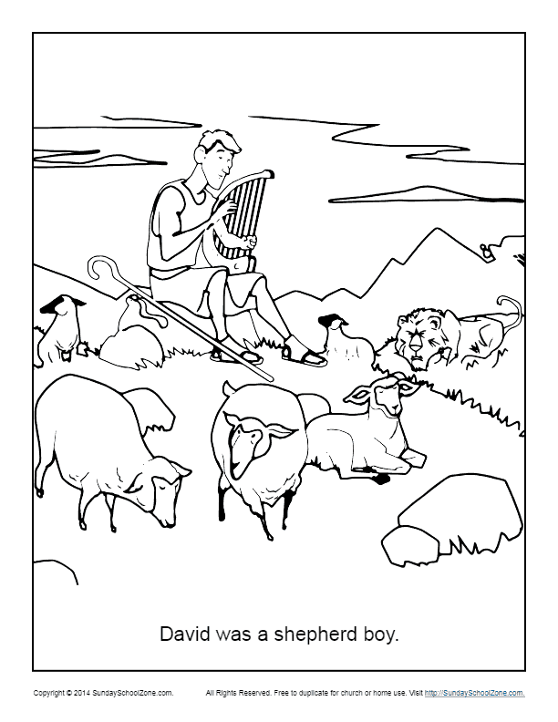 David was a shepherd boy coloring page