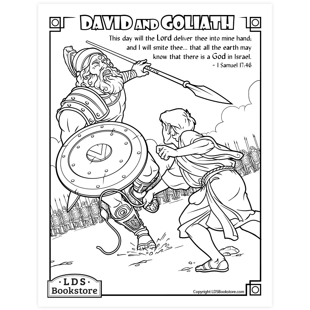 David and goliath coloring page