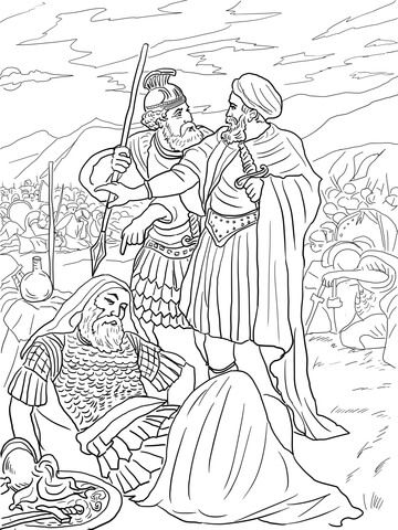 David spares king saul coloring page bible coloring pages bible coloring coloring pages