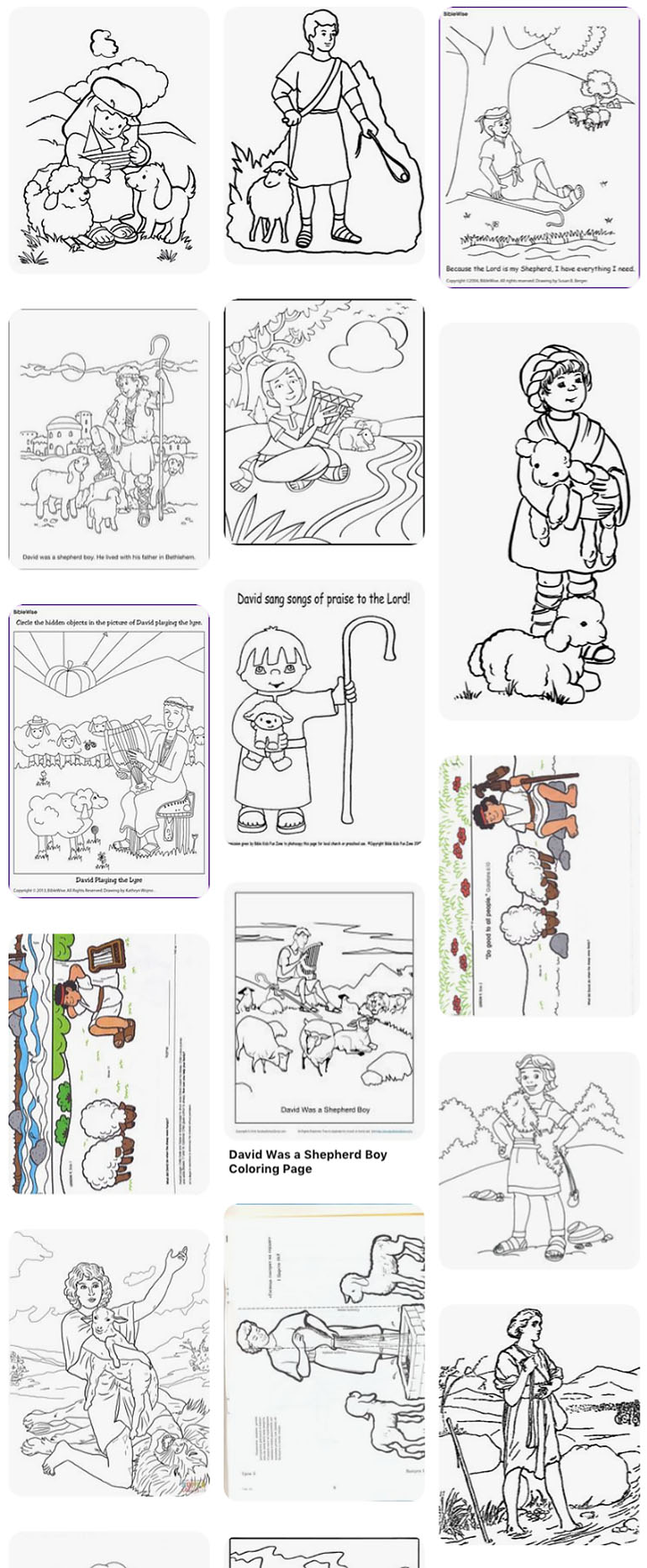 David was a shepherd boy â coloring page