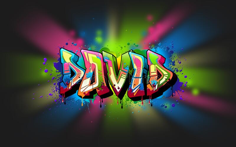 David name text graffiti stock illustration illustration of colors