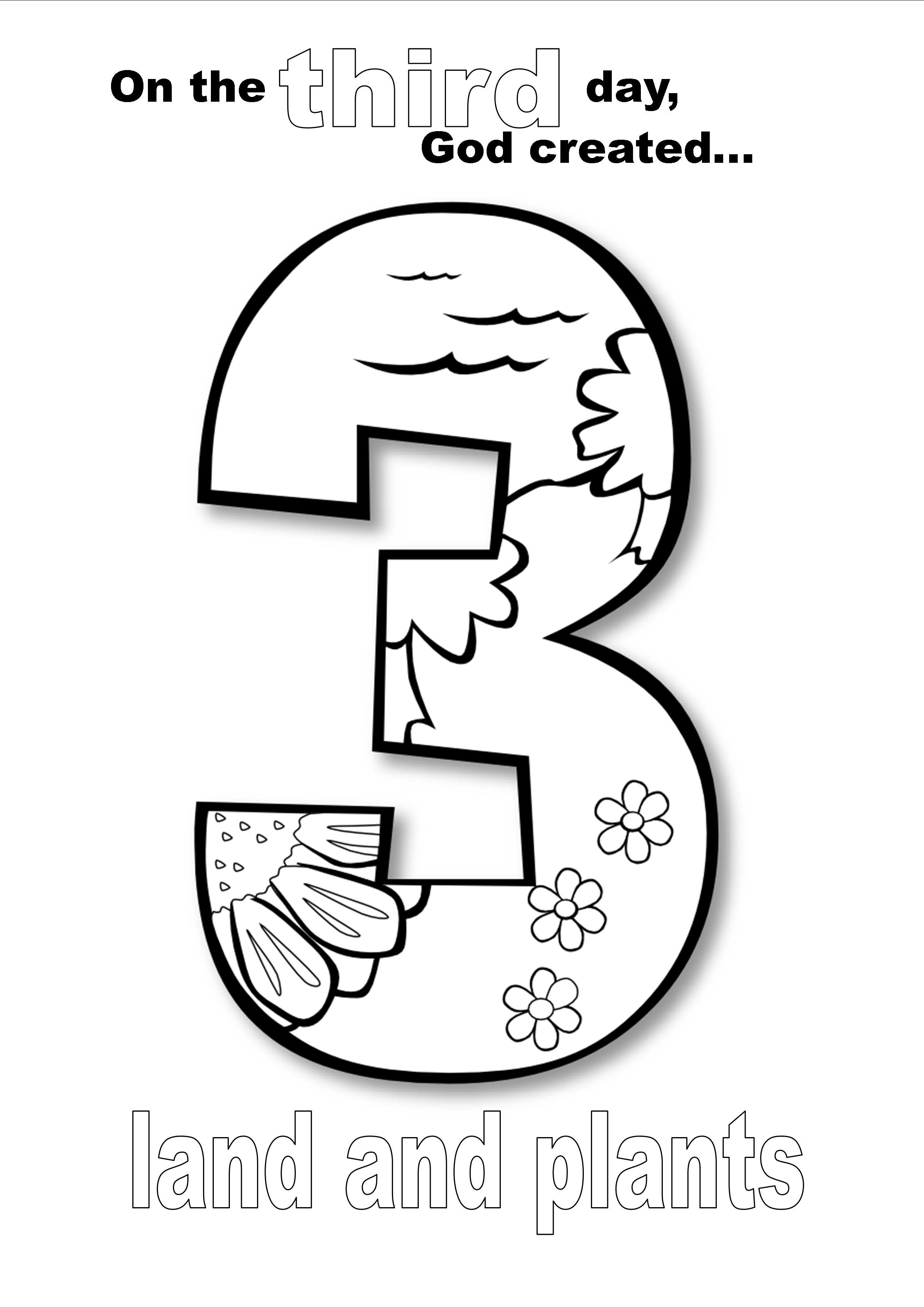 Creation day three coloring page sunday school coloring pages bible coloring pages bible lessons for kids