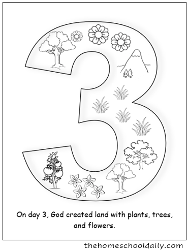 Days of creation coloring pages