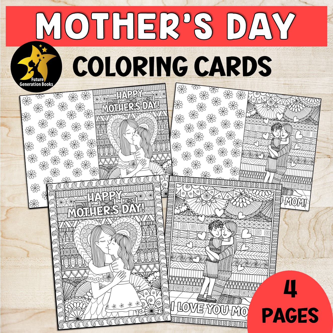 Mothers day coloring craft cards zen doodle coloring pages coloring sheets may made by teachers