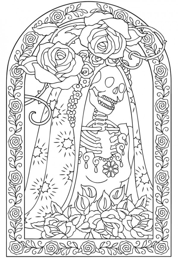 Day of the dead coloring pages â