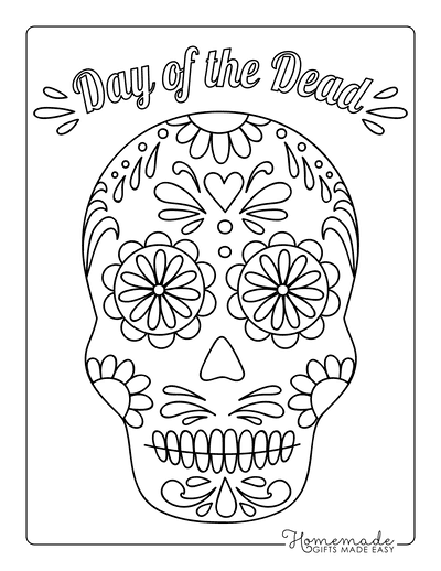 Sugar skull coloring pages for day of the dead