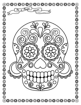 El dãa de los muertos day of the dead coloring pages tpt