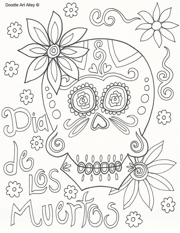 Day of the dead coloring pages