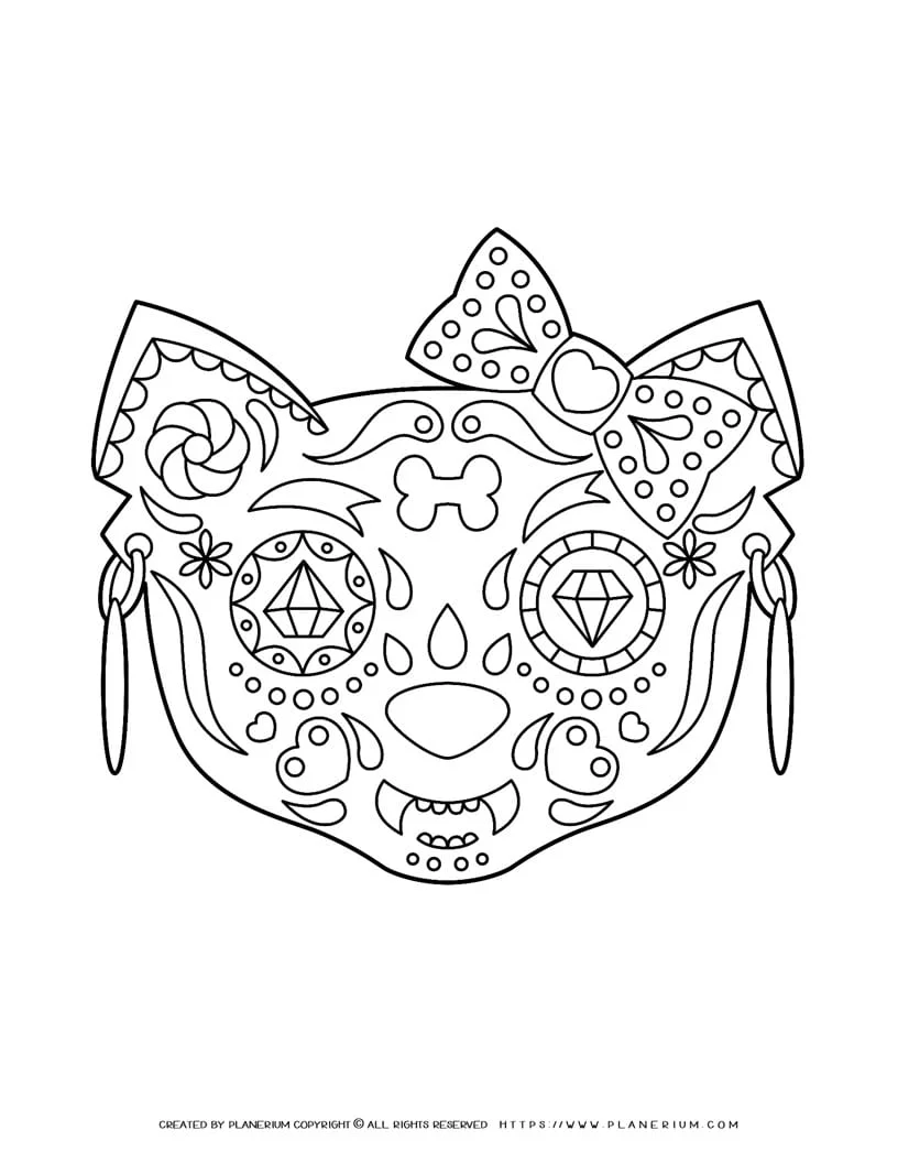 Sugar skull cat